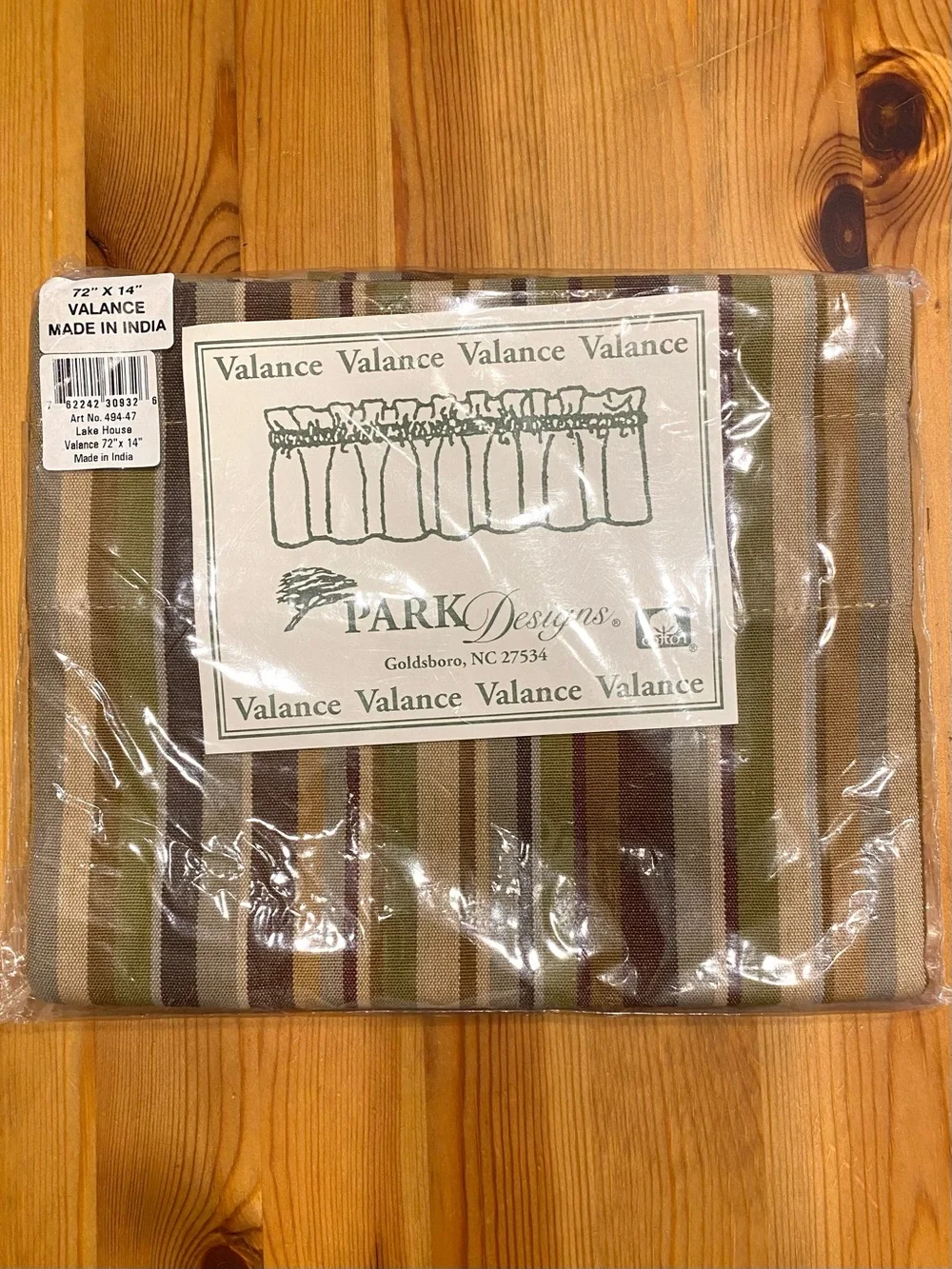 New Park Designs 72” x 14” Window Valance Lake House MCM Striped 70s Retro